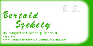 bertold szekely business card